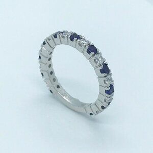 SAPPHIRE ETERNITY RING <3 18K GOLD OVER STERLING